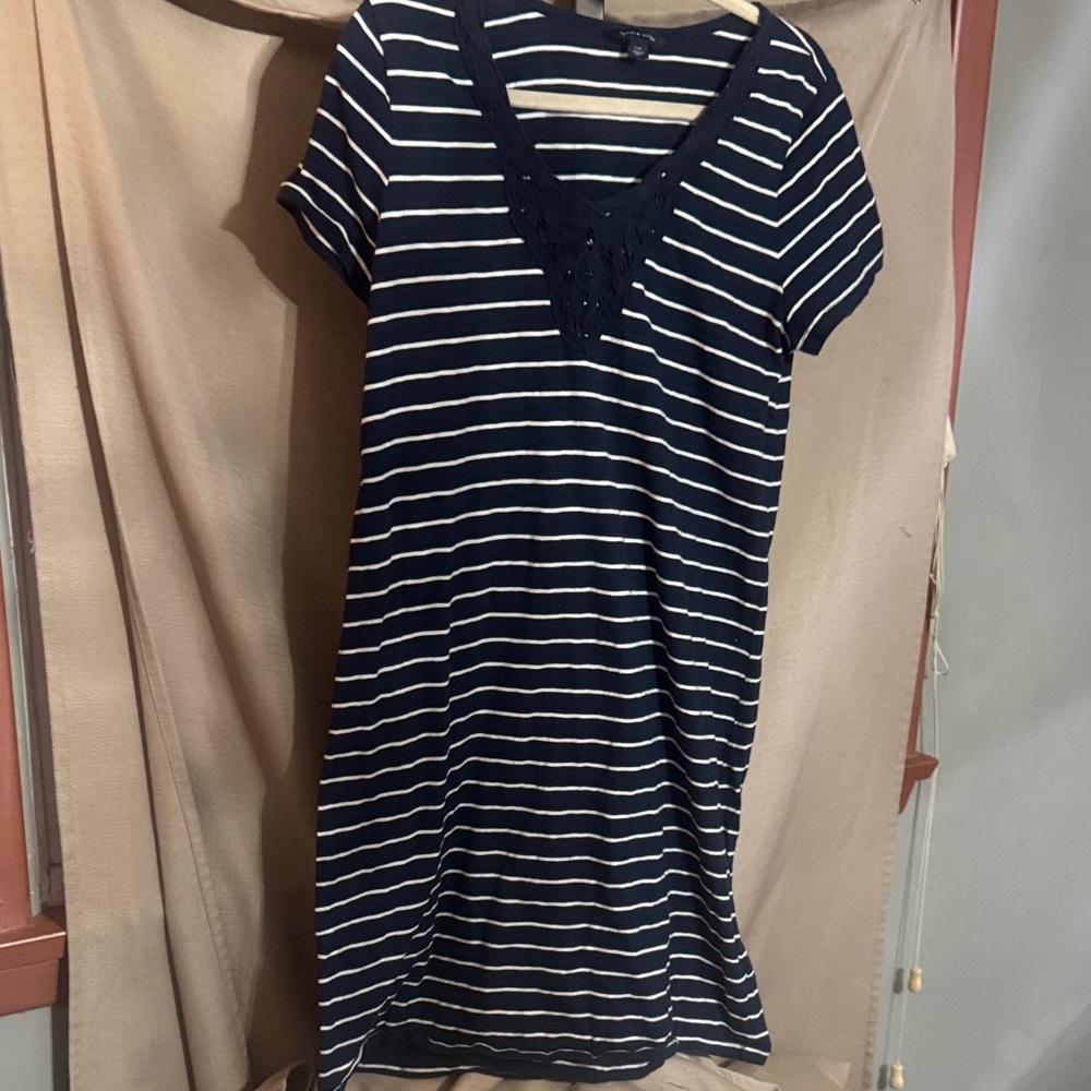 Tommy HifNavy and White Striped Dress-50